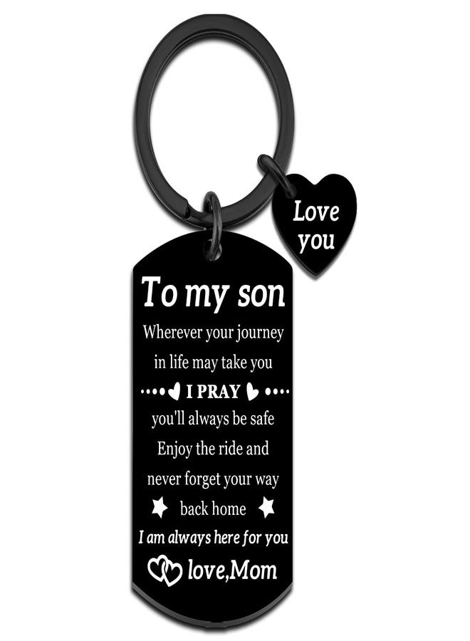 MOEXUKO Christmas Gifts for Son Keychain Stocking Stuffers for Teen Boys Son Gifts from Mom Birthday Gift for Sons Adult I Love You Gift for Stepson Graduation Fathers Day Stocking Stuffers for Him - Image 1